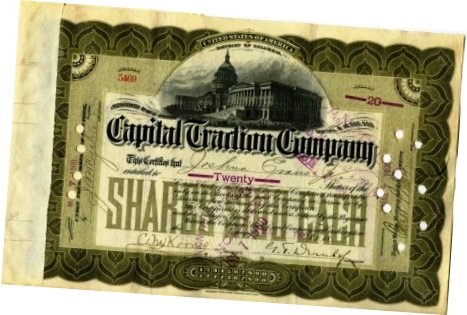 Capital Traction Company Stock Certificate