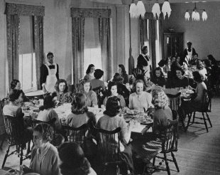 Waitresses at luncheon